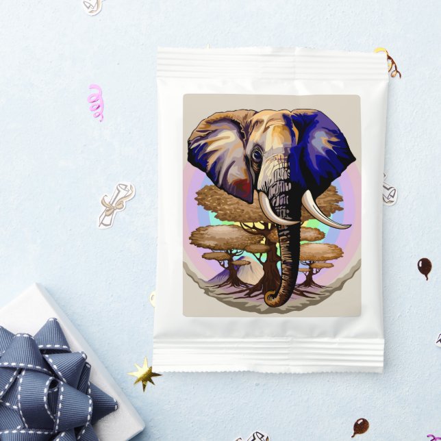 African Elephant Surreal Portrait  Hot Chocolate Drink Mix (Packets)
