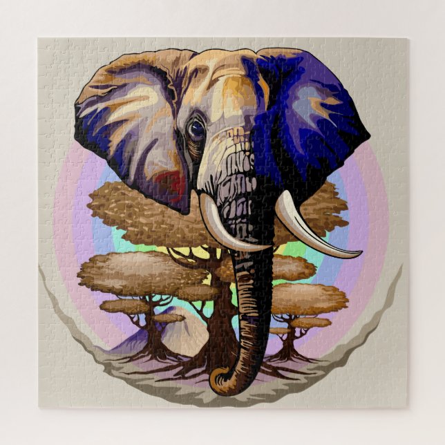 African Elephant Surreal Portrait  Jigsaw Puzzle (Vertical)