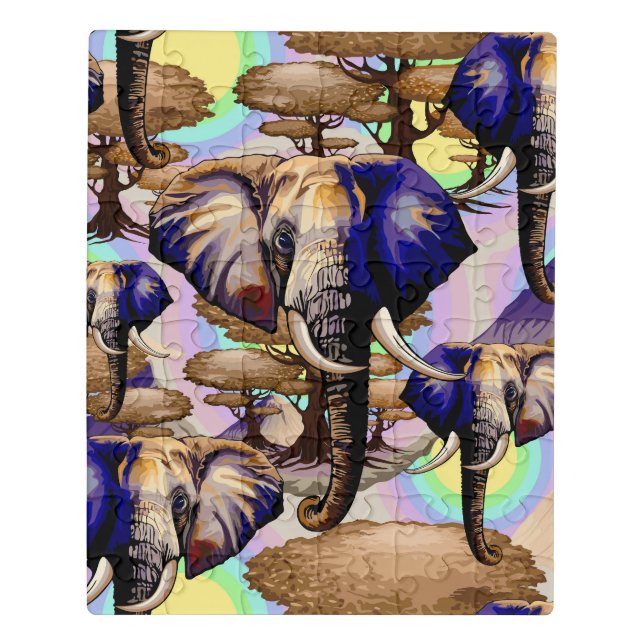 African Elephant Surreal Portrait  Jigsaw Puzzle (Puzzle Vertical)