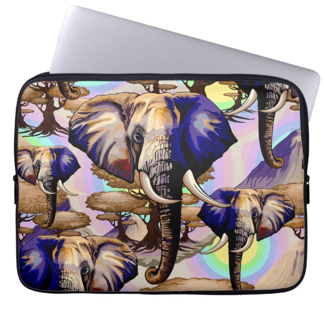 African Elephant Surreal Portrait  Laptop Sleeve (Front)