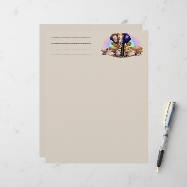 African Elephant Surreal Portrait  Letterhead (Front/Back In Situ)