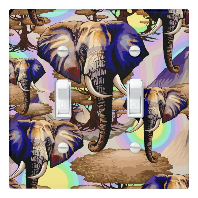 African Elephant Surreal Portrait  Light Switch Cover (In Situ)