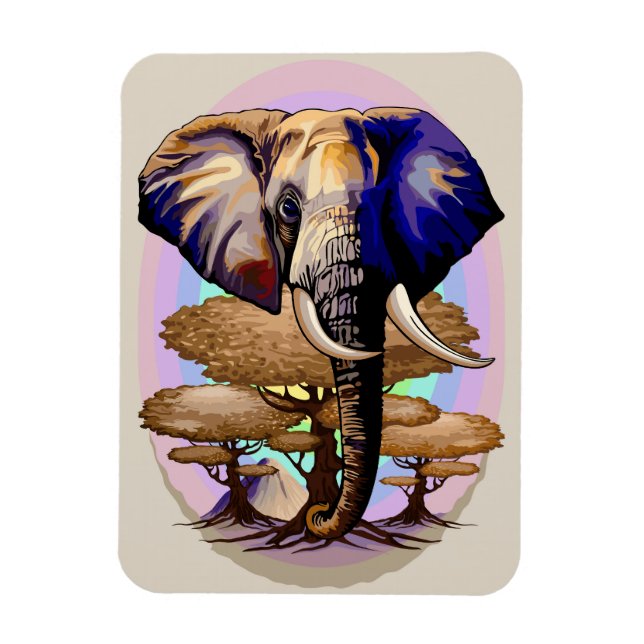 African Elephant Surreal Portrait  Magnet (Vertical)