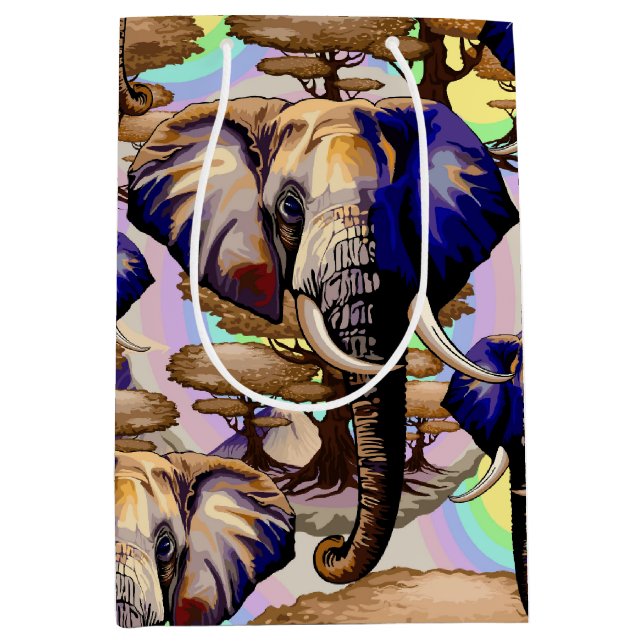 African Elephant Surreal Portrait  Medium Gift Bag (Front)