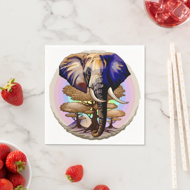African Elephant Surreal Portrait  Napkins (Insitu)