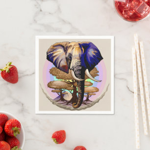 African Elephant Surreal Portrait Napkins
