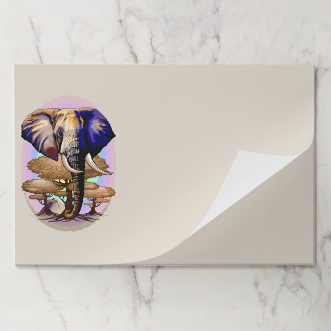 African Elephant Surreal Portrait  Paper Pad (Folded)