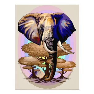 African Elephant Surreal Portrait Photo Print