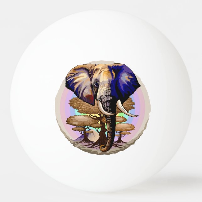 African Elephant Surreal Portrait  Ping Pong Ball (Front)
