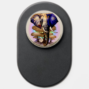 African Elephant Surreal Portrait PopSocket