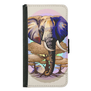 African Elephant Surreal Portrait Samsung Galaxy S5 Wallet Case