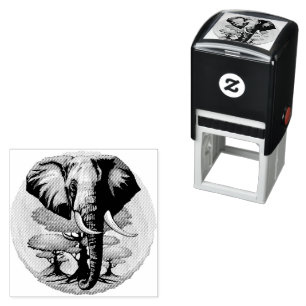African Elephant Surreal Portrait Self-inking Stamp