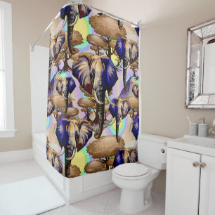 African Elephant Surreal Portrait  Shower Curtain