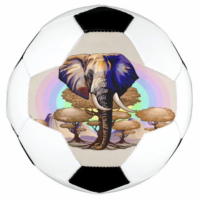 African Elephant Surreal Portrait  Soccer Ball (Front)