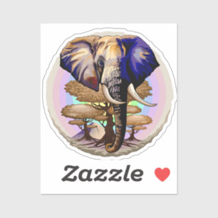 African Elephant Surreal Portrait Sticker