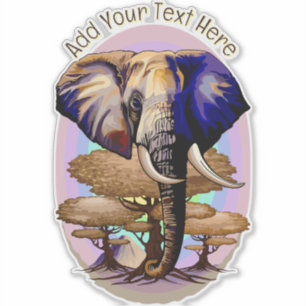 African Elephant Surreal Portrait Sticker