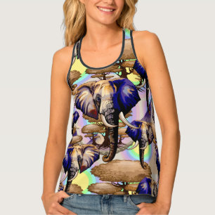 African Elephant Surreal Portrait Tank Top