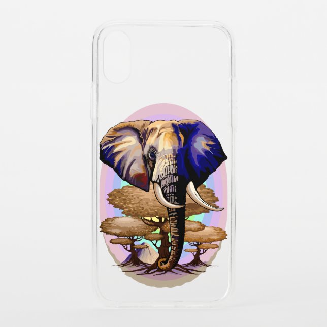 African Elephant Surreal Portrait  Uncommon iPhone Case (Back)