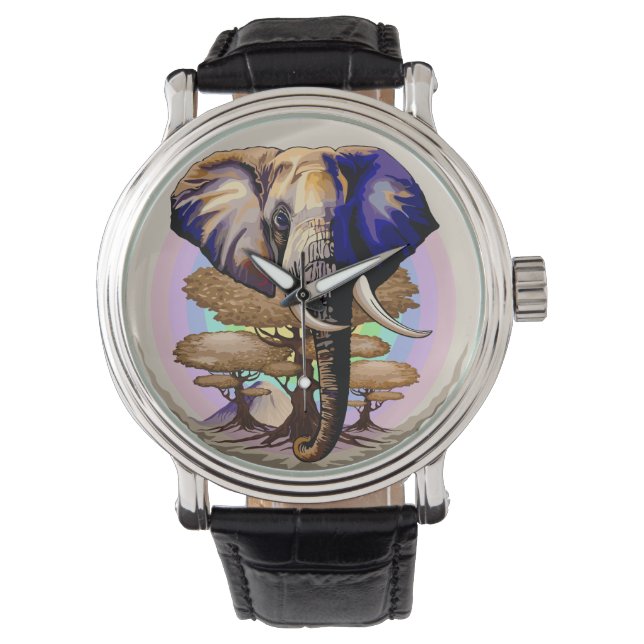 African Elephant Surreal Portrait  Watch (Front)