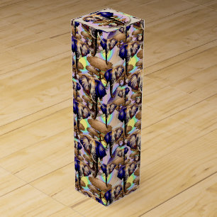 African Elephant Surreal Portrait Wine Box