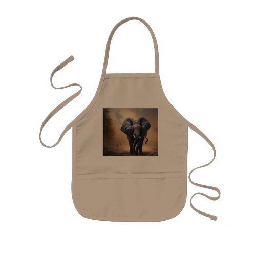 African Elephant_ The King Kids Apron