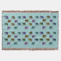 African Elephant Throw Blanket