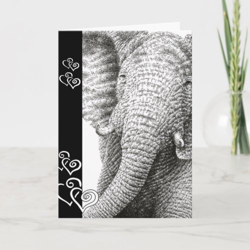 African Elephant Valentine Card