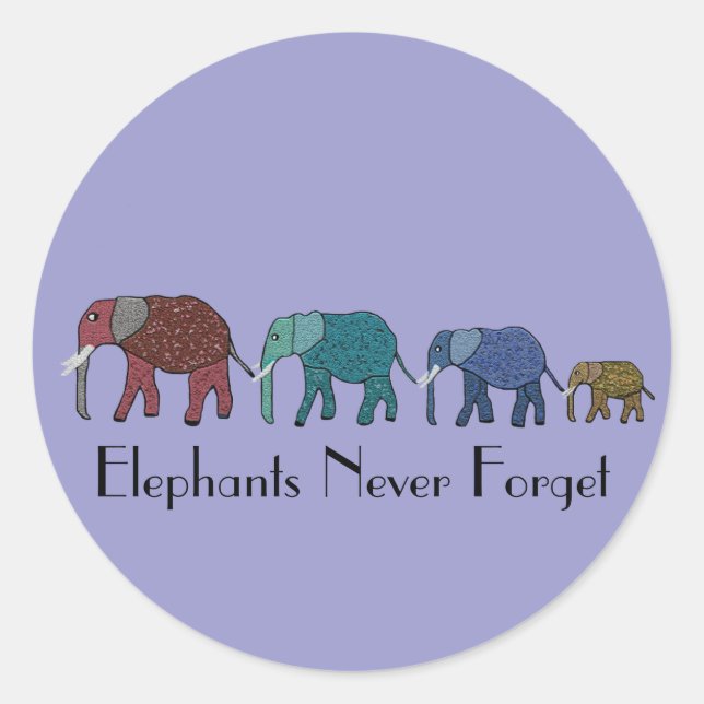 African Elephant Walk Classic Round Sticker (Front)