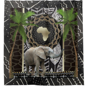 African Elephant Walk Shower Curtain