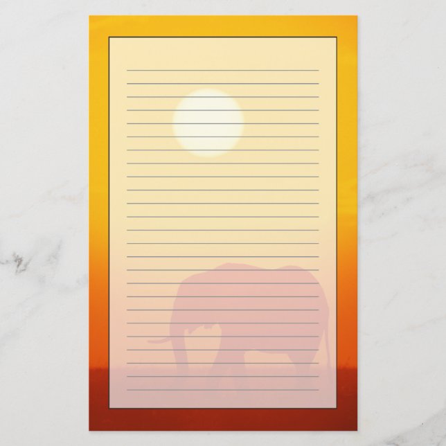 African elephant walking at sunset , Kenya Stationery (Front)