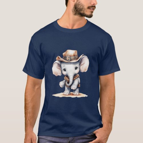 African Elephant Wearing a Cowboy Hat  T_Shirt