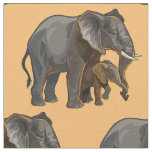 African elephant with baby fabric