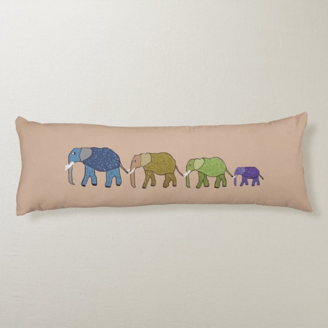 African Elephants Body Pillow (Back)