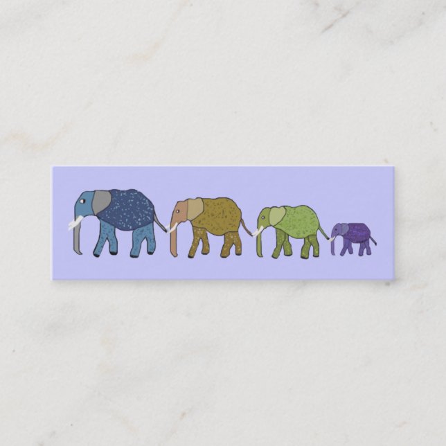 African Elephants Bookmarks Mini Business Card (Front)
