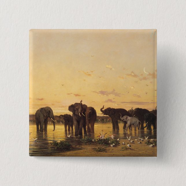 African Elephants Button (Front)