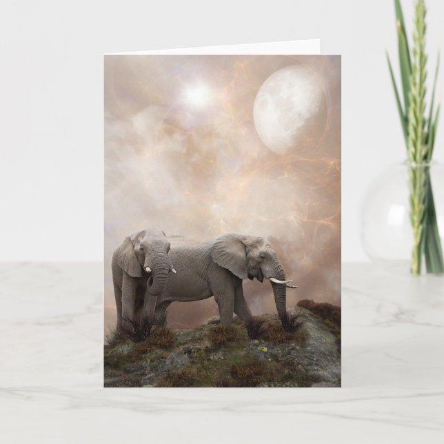 African Elephants Greeting Card (Front)