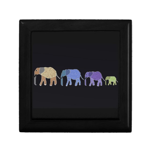 African Elephants Jewelry Box (Front)