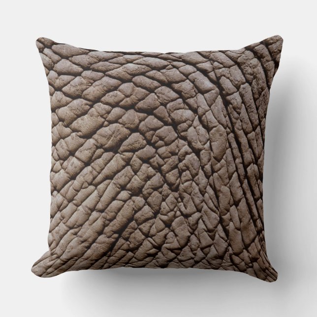 African elephant's (Loxodonta africana) skin Throw Pillow (Front)
