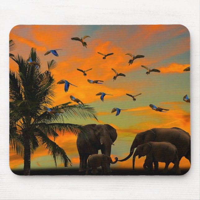 African Elephants Mouse Pad (Front)