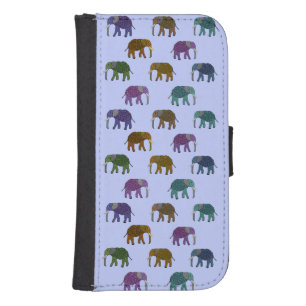 African Elephants Pattern Phone Wallet