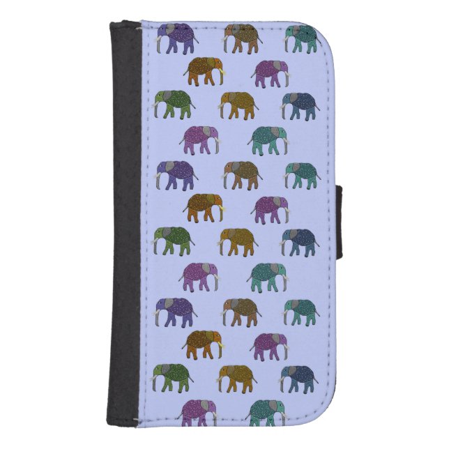 African Elephants Pattern Samsung Galaxy Wallet Case (Front)