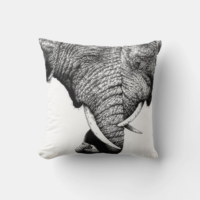 African Elephants Throw Pillow (Front)