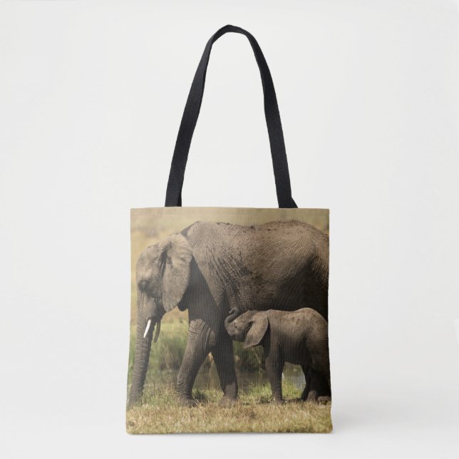 African Elephants Tote Bag (Front)