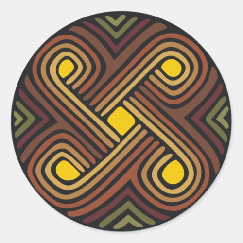 African Emblem Classic Round Sticker