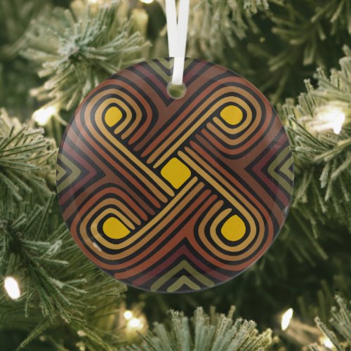 African Emblem Glass Ornament