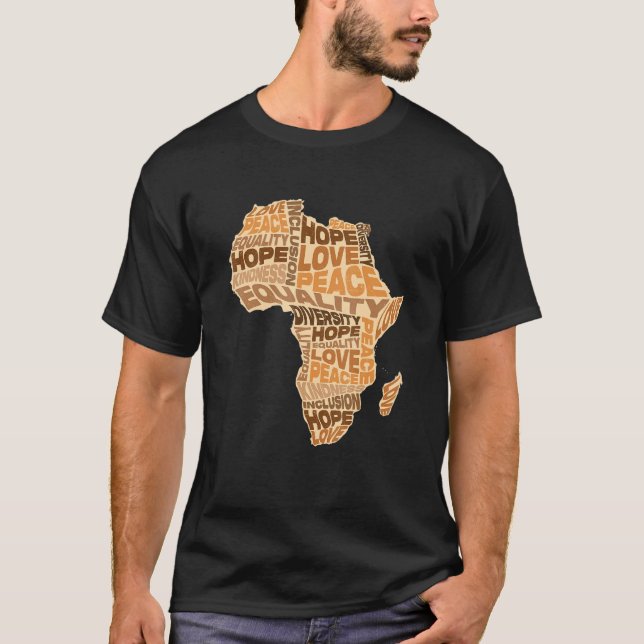 African Equality Pattern Melanin Skin Tone Africa  T-Shirt (Front)