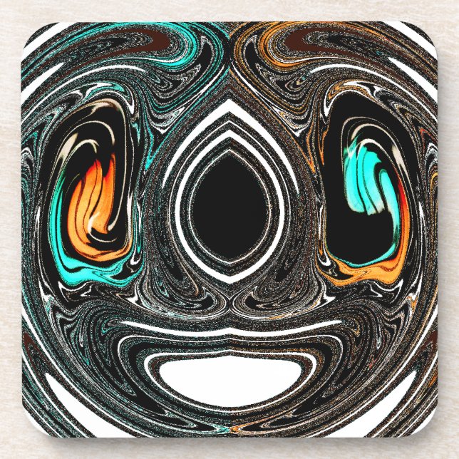 African Ethnic Doodle Zebra textured Art Print Beverage Coaster (Front)