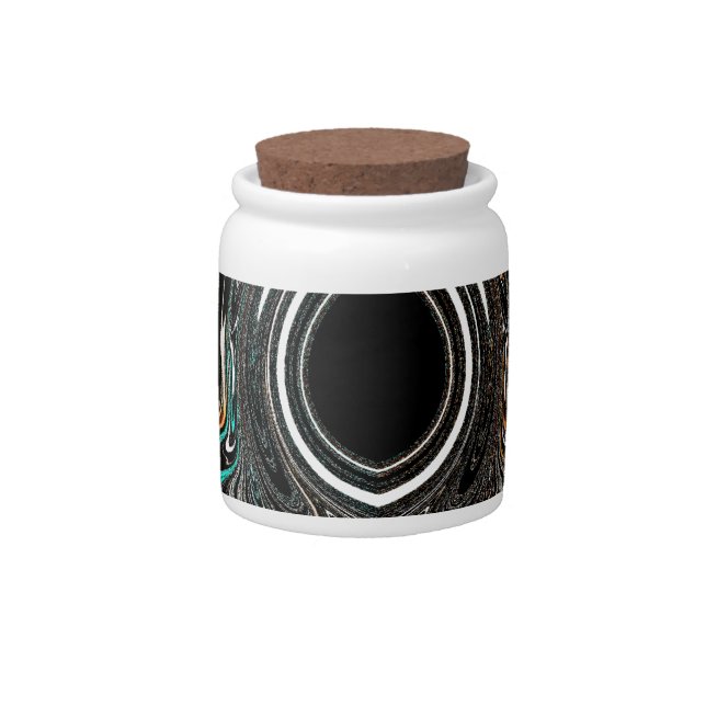 African Ethnic Doodle Zebra textured Art Print Candy Jar (Front)