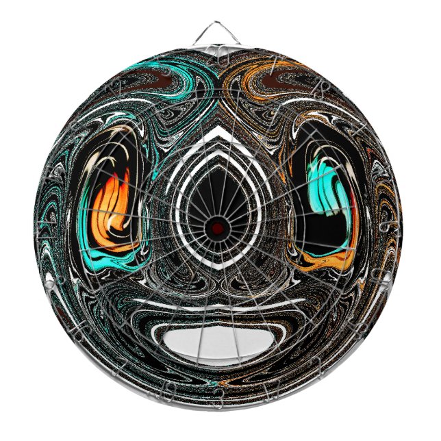 African Ethnic Doodle Zebra textured Art Print Dartboard (Front)