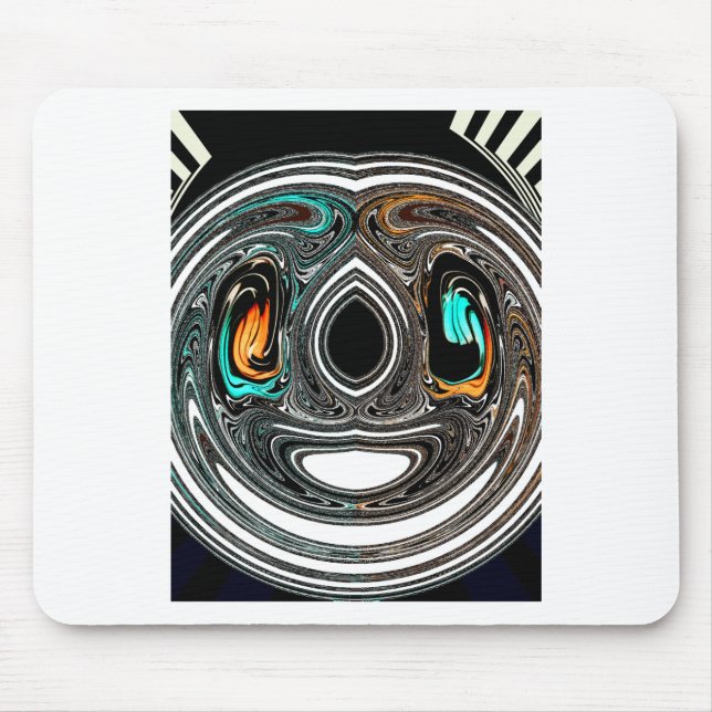 African Ethnic Doodle Zebra textured Art Print Mouse Pad (Front)